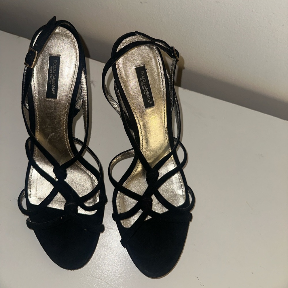 Dolce & Gabbana Black Strappy Heels Sandals